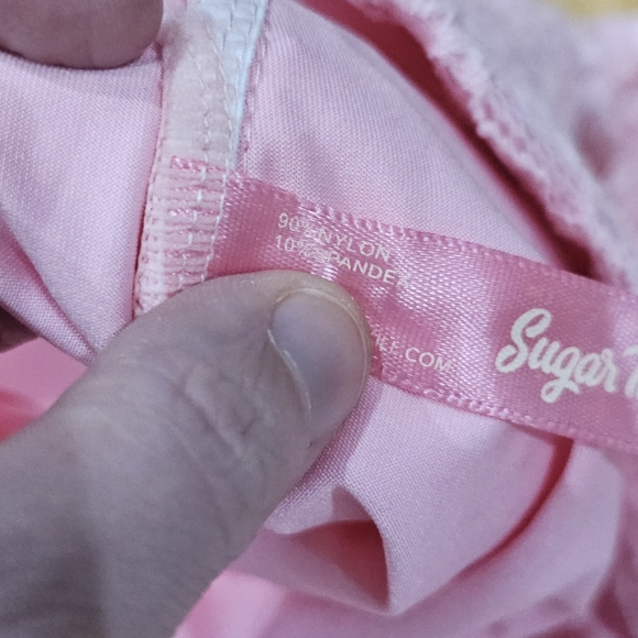 Dolls Kill Sugar Thrillz True Love Nonsense Pink Lace Maxi Tiered Bow Skirt M - Picture 12 of 12